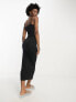 COLLUSION square neck cami maxi dress in black