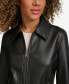 Women's Faux Leather Laydown Collar Jacket