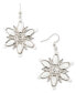 Silver-Tone Crystal Snowflake Drop Earrings, Created for Macy's