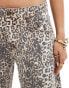 Lioness denim barrel jeans in leopard print