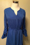 Alfani Split Neck Cross over Long Sleeve Dress Blue 6