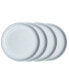 White Speckle Stoneware Coupe Dinner Plates, Set of 4