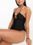 & Other Stories cut out halter swimsuit in black