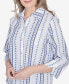 Classic Jacquard Stripe Collared Button Down Top