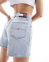 Tommy Jeans ultra high denim mom shorts in light wash