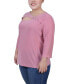 Plus Size 3/4 Sleeve Cutout Top