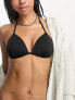 New Look triangle bikini top in black