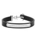 Black leather bracelet with anchor PH-MSC-SB