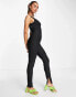 Band Of Stars – Hochwertiger Jumpsuit in Schwarz mit Bandagen-Design und seitlichem Saumschlitz