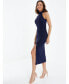 Women's Halter Neck Ruched Midi Dress