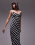 Topshop scoop neck slip maxi dress in stripe print