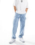 Jack & Jones loose fit carpenter jeans in light blue wash