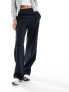 Pieces Tall wide leg tailored trousers in charcoal pinstripe