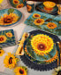 Golden Sunflowers Set of 4 Canape Plates