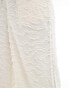 Vero Moda wide leg tie waist trousers with textured applique in cream