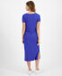 Women's Twist-Front Ribbed Knit Midi Dress