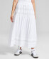 Women's Tie-Waist Lace-Inset Maxi Skirt, Created for Macy's