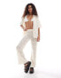 AllSaints Milly crochet shirt co-ord in ecru white