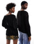 Reclaimed Vintage unisex slash neck jumper in black