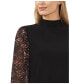 Women's Sheer Printed Long-Sleeve Mock Neck Top