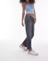 Topshop cropped baby bootcut jeans in dark dirty grey