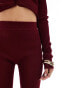 Simmi knitted flared trousers co-ord in burgundy