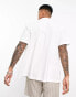 ASOS DESIGN relaxed shirt with broidery panels in white