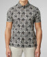 Men's Checkerboard Paisley Print Short Sleeve Shirt