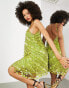 ASOS EDITION paillette fringe sequin halter mini dress in lime green