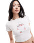 Daisy Street fitted baby t-shirt with strawberry graphic in cream