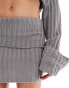 SNDYS ribbed knit folded waist mini skirt co-ord in grey