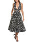 Michael Kors Shadow Floral Cut Out Silk-Blend Dress Women's