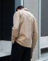 Labelrail x Isaac Hudson pocket detail wrap overshirt co-ord in beige