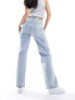 Vero Moda high rise wide leg jeans in light blue wash