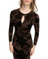 Women's Velvet Burnout Keyhole Ruched Dress