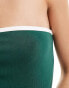 ASOS DESIGN bandeau top in forest green with contrast tipping