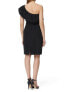 Rebecca Taylor Womens One-Shoulder Ruffle Sheath Dress Solid Black Size 6