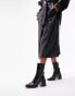 Topshop – Polly – Chelsea-Stiefel aus hochwertigem Leder in Schwarz mit eckiger Zehenpartie und Absatz