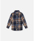 Toddler Boys Long Sleeve Button Down Shirt Plaid Blue And Hazel - Toddler|Child