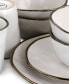 Textured, Uneven Dimpled Design Ricardo 16 Piece Stoneware Dinnerware Set, Service for 4