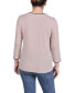 Women's 3/4 Sleeve Piped Top