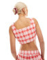 Something New X Chloe Frater corset top co-ord in red check