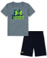 Toddler & Little Boys Block Logo T-Shirt & Shorts, 2 Piece Set