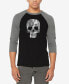 Men's Rock N Roll Skull Raglan Baseball Word Art T-shirt