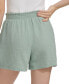 Women's Smocked-Waist Double-Crepe Pull-On Cotton Shorts