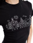 ASOS DESIGN baby tee with los angeles hotfix graphic in black