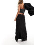 NA-KD x Claire Rose tailored maxi skirt in black