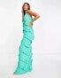 Pretty Lavish tiered ruffle midaxi dress in green