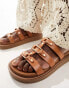 ALDO Mariesoleil footbed sandals in medium brown leather