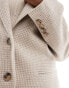 Mango mini check oversized blazer in light beige